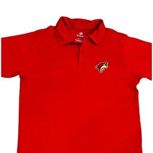 Fanatics Arizona Coyotes Red Polo Shirt Sz L Men's Short Sleeve NHL Hockey Logo